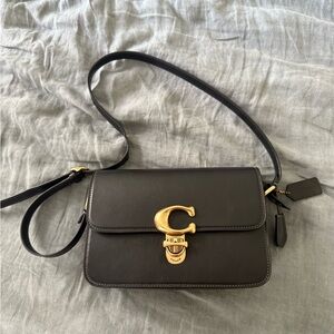 Coach Black Crossbody Bag with Gold Accent